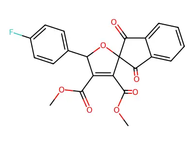 dimethyl 5-(4-fluorophenyl)-1',3'-dioxo-1',3'-dihydro-5H-spiro[furan-2,2'-indene]-3,4-dicarboxylate structure