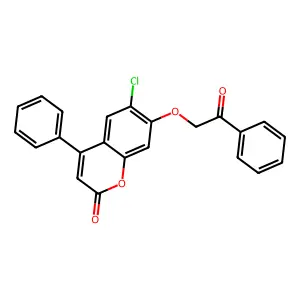 6-chloro-7-(2-oxo-2-phenylethoxy)-4-phenyl-2H-chromen-2-one structure