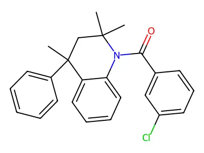 (3-chlorophenyl)(2,2,4-trimethyl-4-phenyl-3,4-dihydroquinolin-1(2H)-yl)methanone structure