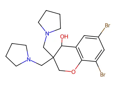 6,8-Dibromo-3,3-bis(pyrrolidin-1-ylmethyl)chroman-4-ol structure