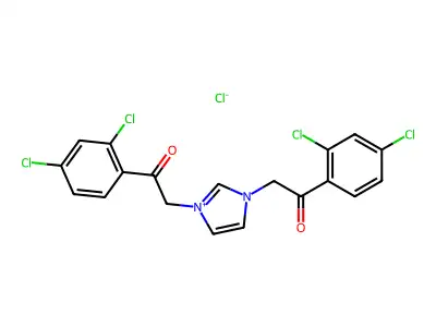 1,3-bis[2-(2,4-dichlorophenyl)-2-oxoethyl]-1H-imidazol-3-ium structure