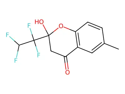 2-hydroxy-6-methyl-2-(1,1,2,2-tetrafluoroethyl)-3H-chromen-4-one structure
