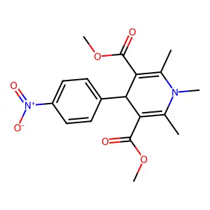 Dimethyl 1,2,6-trimethyl-4-(4-nitrophenyl)-1,4-dihydropyridine-3,5-dicarboxylate structure