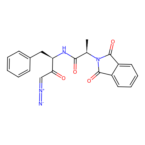 (R)-N-((R)-4-diazo-3-oxo-1-phenylbutan-2-yl)-2-(1,3-dioxoisoindolin-2-yl)propanamide structure