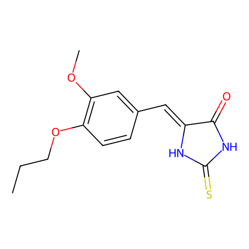 5-[(3-Methoxy-4-propoxyphenyl)methylidene]-2-sulfanylideneimidazolidin-4-one structure