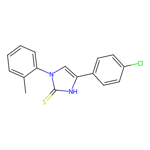 4-(4-chlorophenyl)-1-(2-methylphenyl)-1,3-dihydro-2H-imidazole-2-thione structure