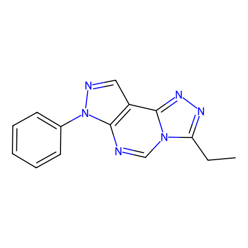 3-ethyl-7-phenyl-7H-pyrazolo[4,3-e][1,2,4]triazolo[4,3-c]pyrimidine structure