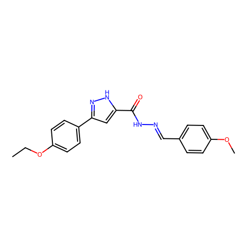 3-(4-ethoxyphenyl)-N'-[(E)-(4-methoxyphenyl)methylidene]-1H-pyrazole-5-carbohydrazide structure