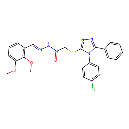 2-{[4-(4-chlorophenyl)-5-phenyl-4H-1,2,4-triazol-3-yl]sulfanyl}-N'-[(E)-(2,3-dimethoxyphenyl)methylidene]acetohydrazide structure