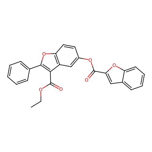 Ethyl 5-(1-benzofuran-2-carbonyloxy)-2-phenyl-1-benzofuran-3-carboxylate structure