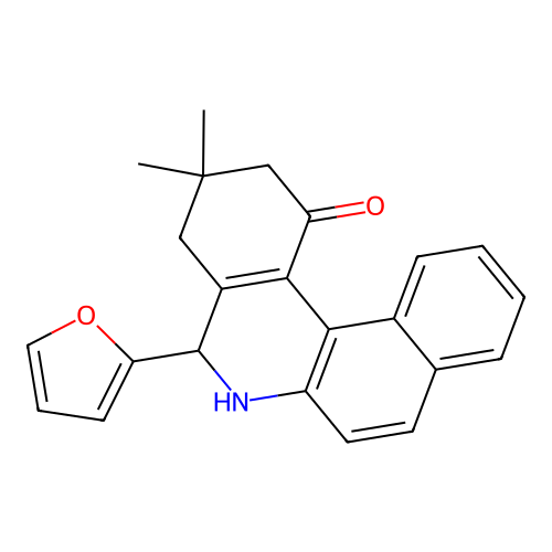 5-(furan-2-yl)-3,3-dimethyl-3,4,5,6-tetrahydrobenzo[a]phenanthridin-1(2H)-one structure