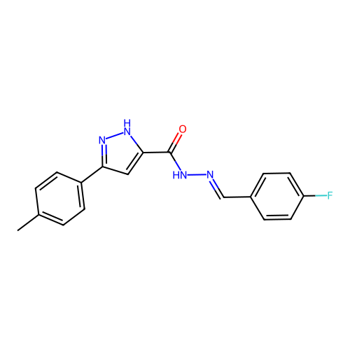 N'-[(E)-(4-fluorophenyl)methylidene]-3-(4-methylphenyl)-1H-pyrazole-5-carbohydrazide structure