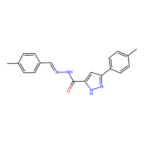 3-(4-methylphenyl)-N'-[(E)-(4-methylphenyl)methylidene]-1H-pyrazole-5-carbohydrazide structure