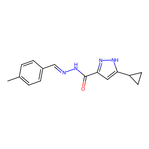 3-Cyclopropyl-N'-(4-methylbenzylidene)-1H-pyrazole-5-carbohydrazide structure