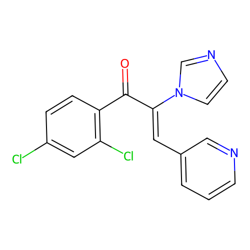 1-(2,4-Dichlorophenyl)-2-imidazol-1-yl-3-pyridin-3-ylprop-2-en-1-one structure