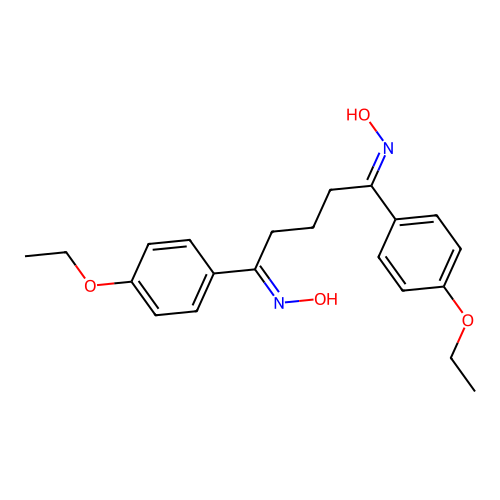(1E,5E)-1,5-bis(4-ethoxyphenyl)-N,N'-dihydroxypentane-1,5-diimine structure