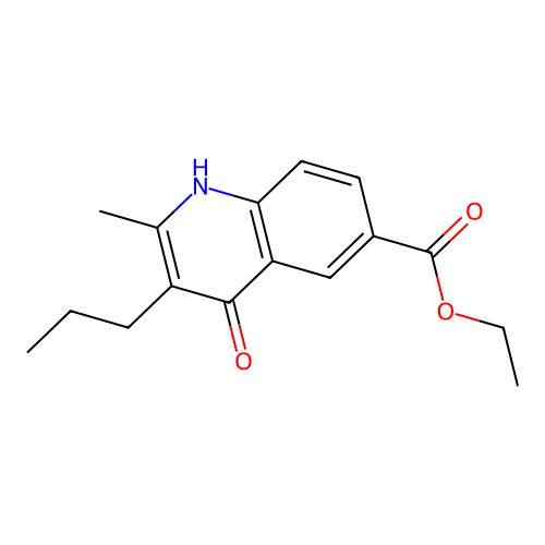 Ethyl 4-hydroxy-2-methyl-3-propylquinoline-6-carboxylate structure