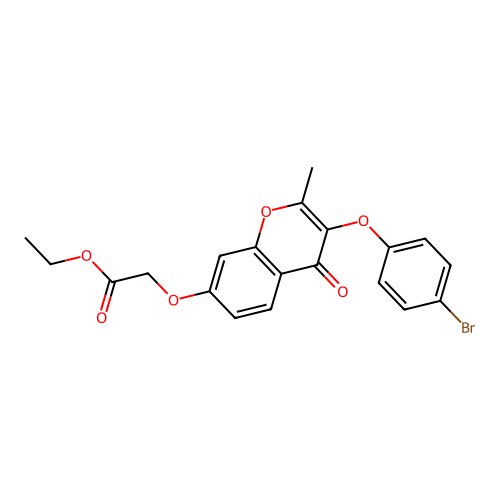 ethyl {[3-(4-bromophenoxy)-2-methyl-4-oxo-4H-chromen-7-yl]oxy}acetate structure