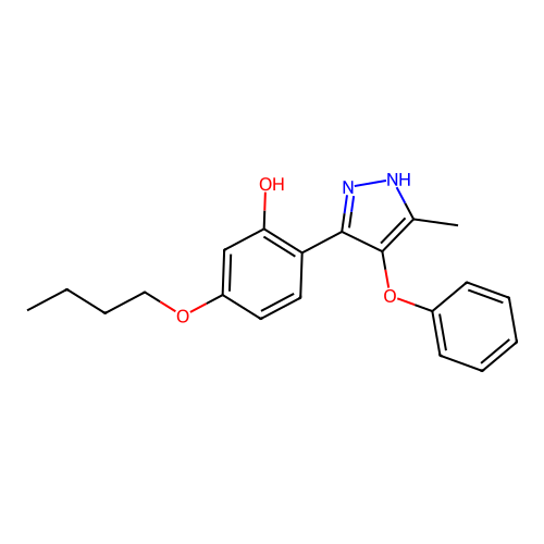 5-butoxy-2-(5-methyl-4-phenoxy-1H-pyrazol-3-yl)phenol structure