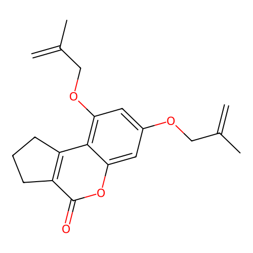 7,9-bis((2-methylallyl)oxy)-2,3-dihydrocyclopenta[c]chromen-4(1H)-one structure