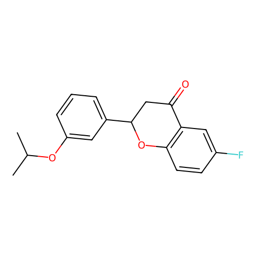 6-fluoro-2-[3-(propan-2-yloxy)phenyl]-2,3-dihydro-4H-chromen-4-one structure