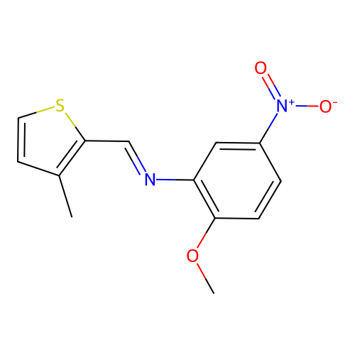 2-methoxy-N-[(3-methyl-2-thienyl)methylene]-5-nitroaniline structure