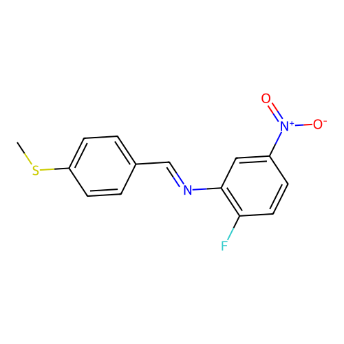(2-Fluoro-5-nitrophenyl)[4-(methylsulfanyl)benzylidene]amine structure