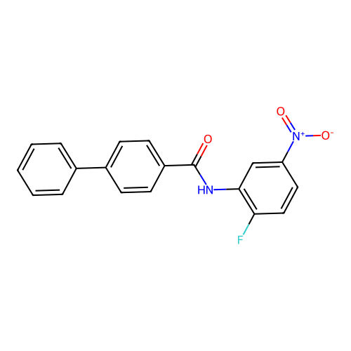 N-(2-fluoro-5-nitrophenyl)biphenyl-4-carboxamide structure