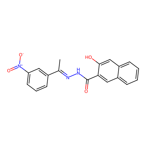 3-hydroxy-N'-(1-{3-nitrophenyl}ethylidene)-2-naphthohydrazide structure