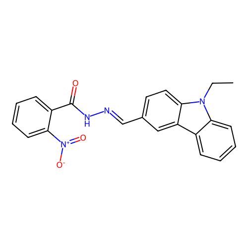 N'-[(9-ethyl-9H-carbazol-3-yl)methylene]-2-nitrobenzohydrazide structure