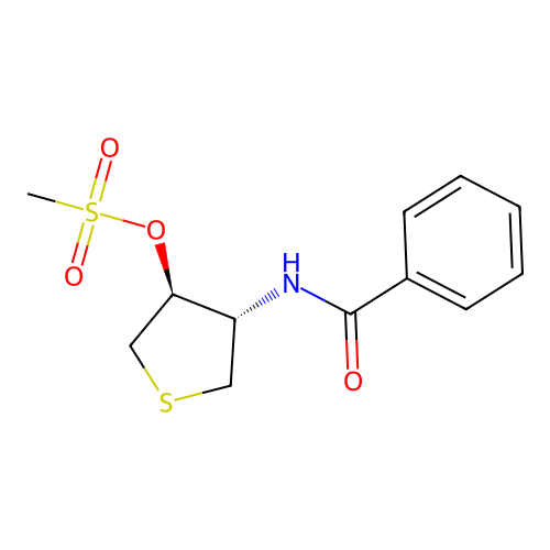 (3S,4S)-4-benzamidotetrahydrothiophen-3-yl methanesulfonate structure