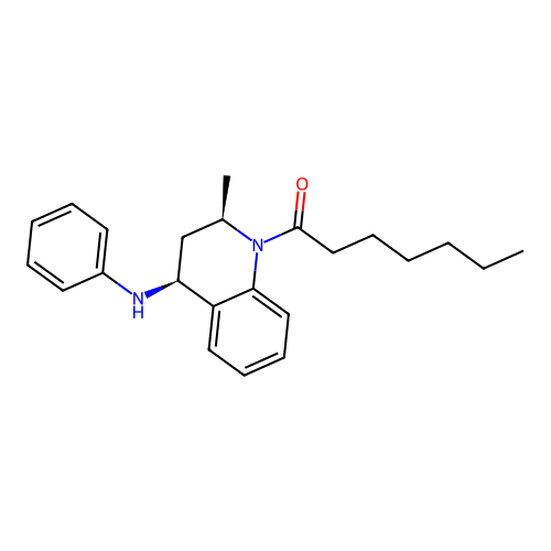 1-((2R,4S)-2-methyl-4-(phenylamino)-3,4-dihydroquinolin-1(2H)-yl)heptan-1-one structure