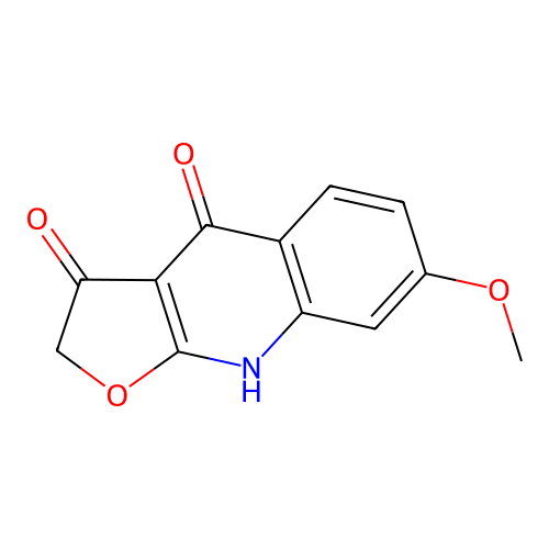 7-methoxy-9H-furo[2,3-b]quinoline-3,4-dione structure