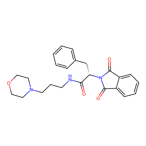 (S)-2-(1,3-dioxoisoindolin-2-yl)-N-(3-morpholinopropyl)-3-phenylpropanamide structure