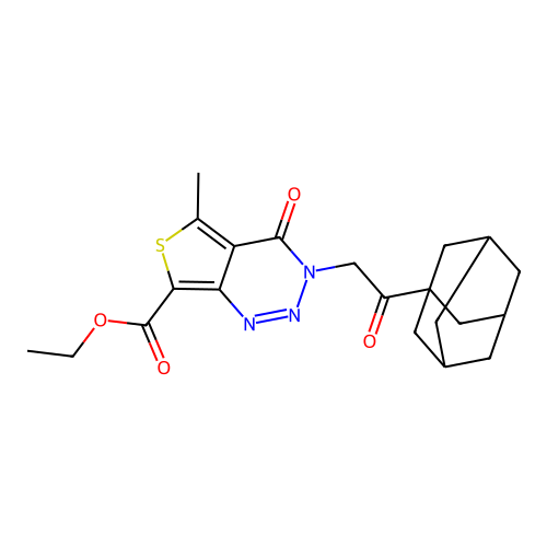 ethyl 3-[2-(1-adamantyl)-2-oxoethyl]-5-methyl-4-oxothieno[3,4-d]triazine-7-carboxylate structure