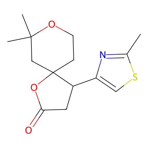 7,7-Dimethyl-4-(2-methyl-4-thiazolyl)-1,8-dioxaspiro[4.5]decan-2-one structure