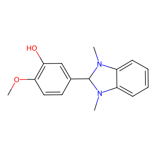 5-(1,3-dimethyl-2,3-dihydro-1H-benzimidazol-2-yl)-2-methoxyphenol structure