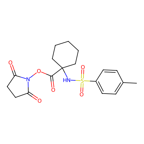 (2,5-dioxopyrrolidin-1-yl) 1-[(4-methylphenyl)sulfonylamino]cyclohexane-1-carboxylate structure