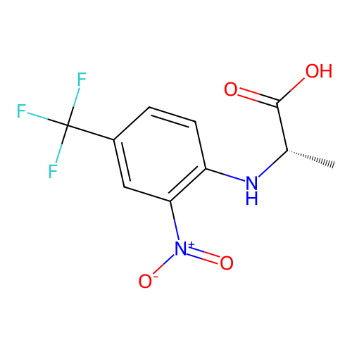 (2S)-2-{[2-nitro-4-(trifluoromethyl)phenyl]amino}propanoic acid structure