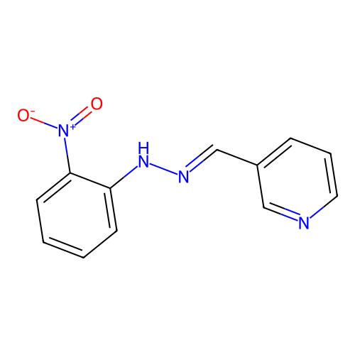 Nicotinaldehyde {2-nitrophenyl}hydrazone structure