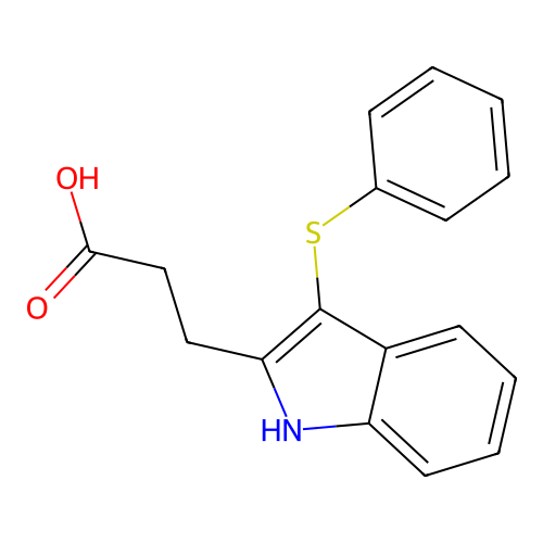 3-[3-(Phenylsulfanyl)-1H-indol-2-yl]propanoic acid structure