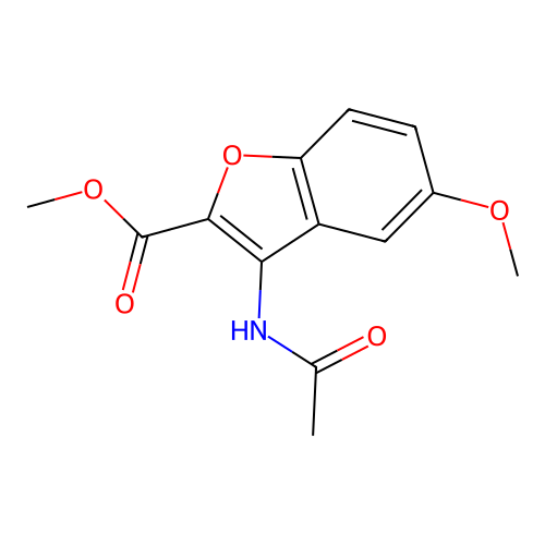 Methyl 3-(acetylamino)-5-methoxy-1-benzofuran-2-carboxylate structure