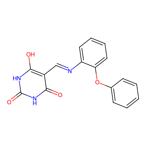 5-[(2-Phenoxy-phenylamino)-methylene]-pyrimidine-2,4,6-trione structure