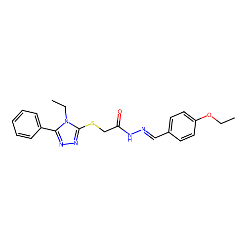 N'-(4-Ethoxybenzylidene)-2-((4-ET-5-PH-4H-1,2,4-triazol-3-YL)thio)acetohydrazide structure