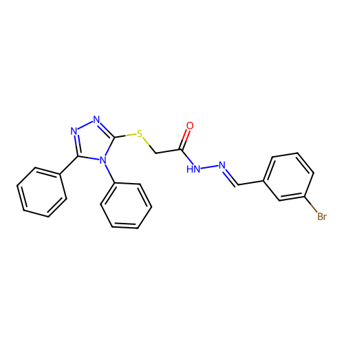 N'-[(E)-(3-bromophenyl)methylidene]-2-[(4,5-diphenyl-4H-1,2,4-triazol-3-yl)sulfanyl]acetohydrazide structure