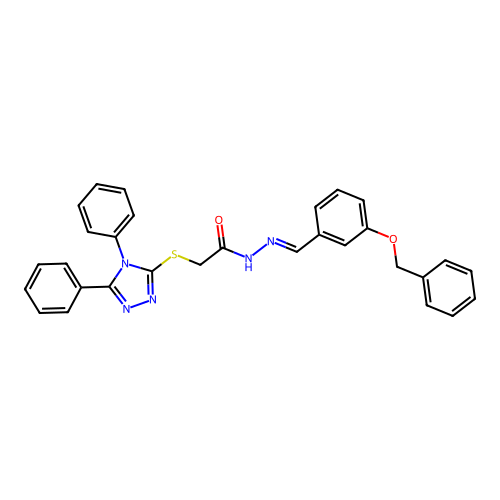 N'-{(E)-[3-(benzyloxy)phenyl]methylidene}-2-[(4,5-diphenyl-4H-1,2,4-triazol-3-yl)sulfanyl]acetohydrazide structure