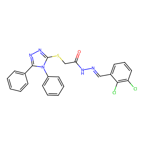 N'-[(E)-(2,3-dichlorophenyl)methylidene]-2-[(4,5-diphenyl-4H-1,2,4-triazol-3-yl)sulfanyl]acetohydrazide structure
