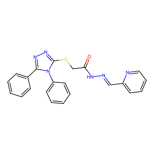 2-((4,5-DI-PH-4H-1,2,4-TRIAZOL-3-YL)THIO)N'-(2-PYRIDINYLMETHYLENE)ACETOHYDRAZIDE structure