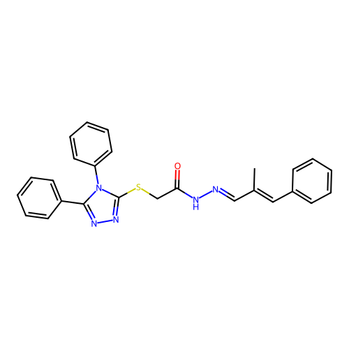 2-[(4,5-diphenyl-4H-1,2,4-triazol-3-yl)sulfanyl]-N'-[(1E,2E)-2-methyl-3-phenylprop-2-en-1-ylidene]acetohydrazide structure