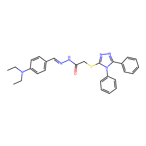 N'-{(E)-[4-(diethylamino)phenyl]methylidene}-2-[(4,5-diphenyl-4H-1,2,4-triazol-3-yl)sulfanyl]acetohydrazide structure